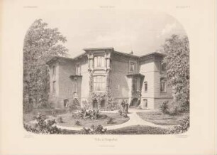 Villa, Berlin-Tempelhof: Perspektivische Ansicht des Gartens (aus: Architektonisches Skizzenbuch, H. 149/2, 1878)