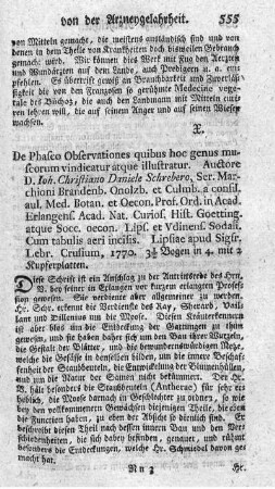 De phasco observationes, quibus hoc genus muscorum vindicatur et illustratur.