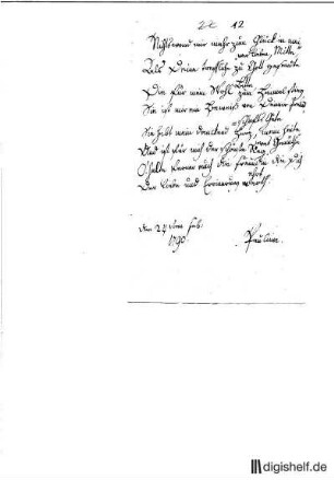 12: Brief von Pauline Prinzessin von Anhalt-Bernburg; verh. Fürstin zur Lippe an Johann Wilhelm Ludwig Gleim