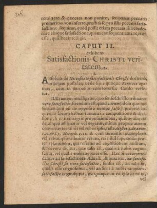 Caput II. exhibens Satisfactionis Christi veritatem.