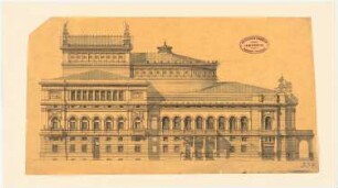Theater-Entwürfe: Schauspielhaus: Seitenansicht 1:200