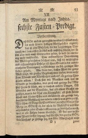 XII. Am Montage nach Judica. sechste Fasten-Predigt.