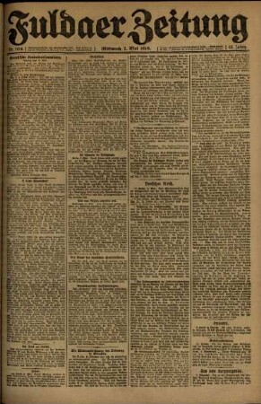 Ausgabe vom Mittwoch, den 07. Mai 1919.