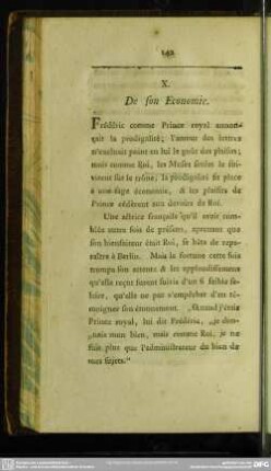 X. De son Economie