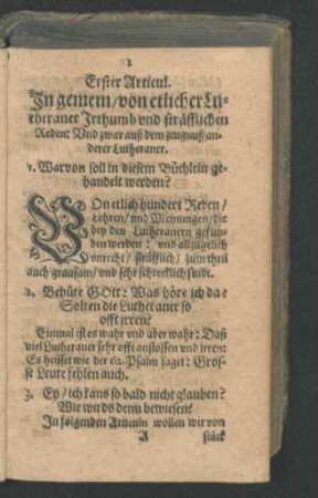 Erster Articul - Der Zehende Articul.
