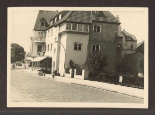 Schuhhaus Grothe / Blick von Woldemarstraße. Detmold. Lange Straße 75. Papierabzug