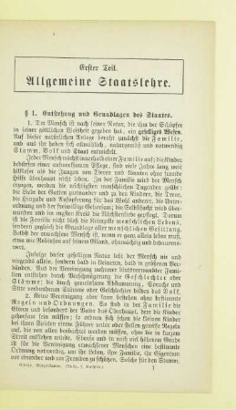 Erster Teil. Allgemeine Staatslehre