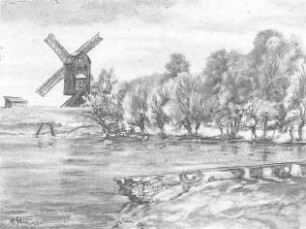 Danstedt. Mühle Ostermann oder Kampe, Ansichtskarte