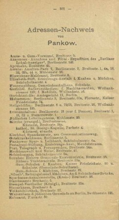 Adressen-Nachweis von Pankow