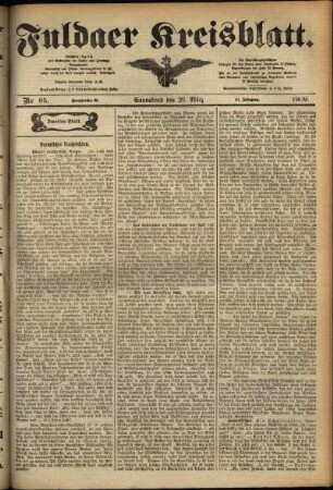 Zweite Ausgabe vom Samstag, den 20. März 1909.
