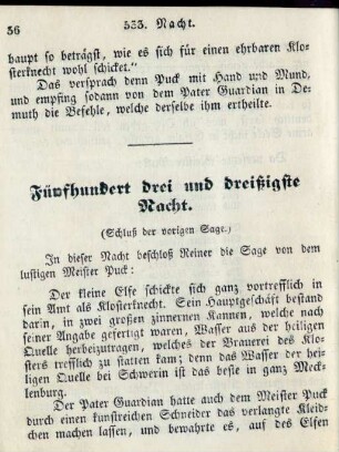 Fünfhundert drei und dreißigste Nacht