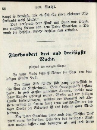 Fünfhundert drei und dreißigste Nacht
