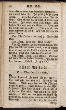 Achter Auftritt. Der Edelknabe (allein).