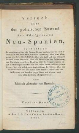 Versuch über den politischen Zustand... 2. Bd Enthält: 3. Bd