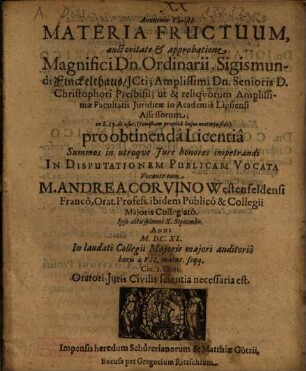 Materia Fructuum