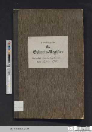 Geburtsregister Güldendorf 1900 (Zweitregister)