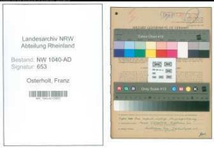 Entnazifizierung Franz Osterholt , geb. 17.09.1899 (Kaufmann)