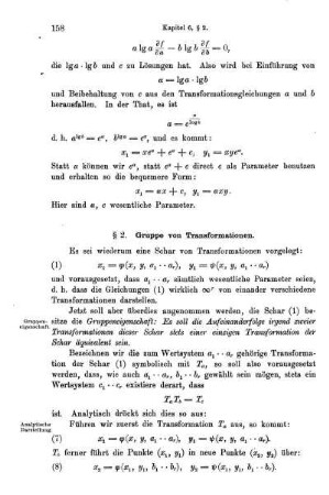 § 2. Gruppe von Transformationen.
