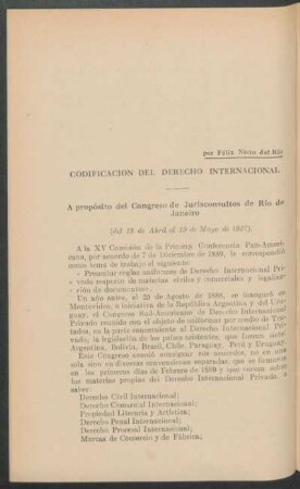 Codificación del Derecho Internacional