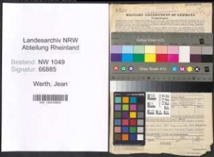 Entnazifizierung Jean Werth , geb. 14.02.1908 (Metzger)