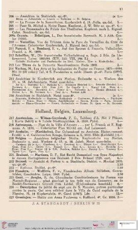Holland, Belgien, Luxemburg (Nr. 217-254)