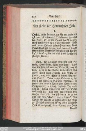 Am Feste der Himmelfahrt Jesu.