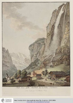Chute d'eau apellée Staubbach dans la Vallée Louterbrunnen : Bildliche Darstellung