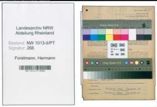 Entnazifizierung Hermann Forstmann , geb. 28.03.1887 (Postbeamter)