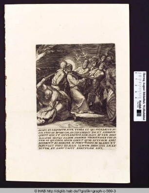 Der Verrat Judas Ischariots und die Gefangenname Christi im Garten Gethsemane.