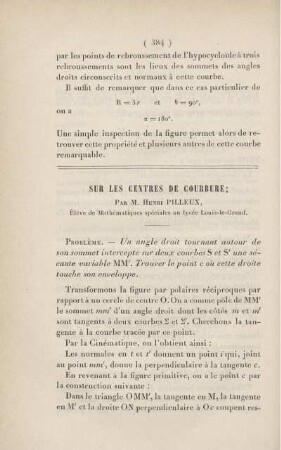 Sur les centres de courbure.