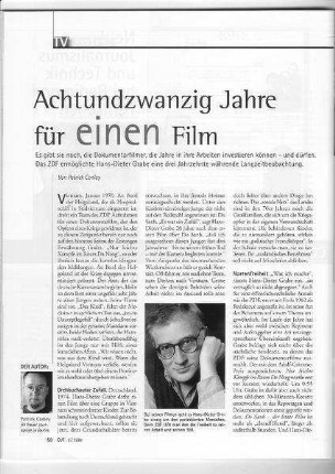 Patrick Conley: "Achtundzwanzig Jahre für einen Film", in: Cut, Jg. 2, Nr. 5 (Mai 1998).