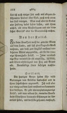 Von der Kolick. - Vom Nasenbluten.