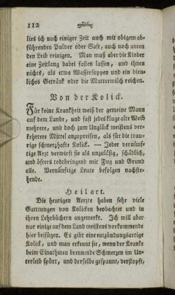 Von der Kolick. - Vom Nasenbluten.