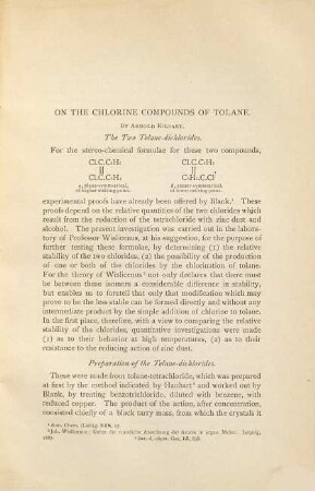 On the chlorine compounds of tolane