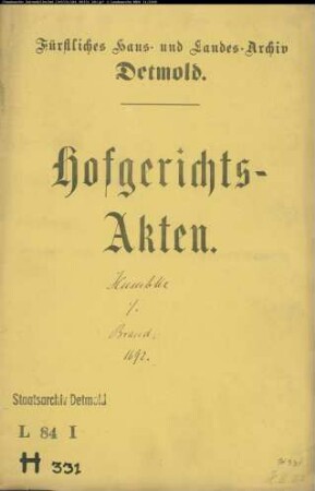 Humbke, Jobst zu Alverdissen gegen Hermann Henrich Brand, Müller zu Donop - Schuldforderung