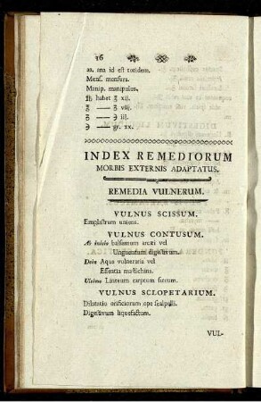 Index Remediorum Morbis Externis Adaptatus.