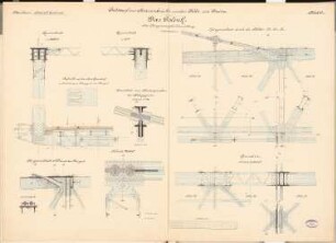 Straßenbrücke Köln-Deutz Schinkelwettbewerb 1892: Gelenk. Schnitte, Grundriss, Details 1:25