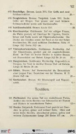 Textilien (Nr. 701-708)