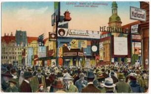 Leipzig : Markt mit Reklameburg während der Messe