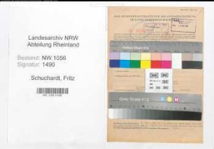 Entnazifizierung Fritz Schuchardt , geb. 26.03.1897 (Zollbeamter)