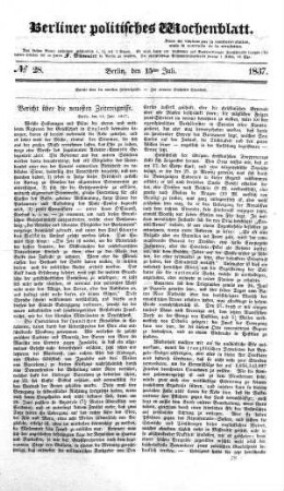 No 28, 15. Juli 1837