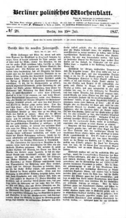 No 28, 15. Juli 1837