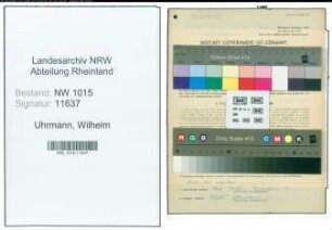 Entnazifizierung Wilhelm Uhrmann , geb. 23.05.1912 (Lokheizer)