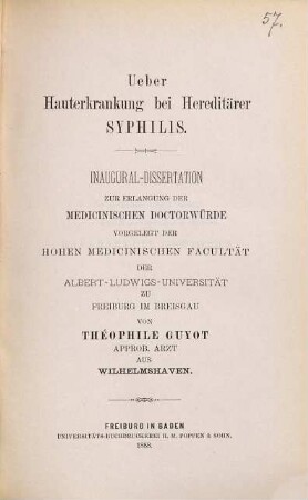 Über Hauterkrankung bei hereditärer Syphilis
