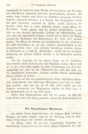 Die Umgebungen Marburgs.