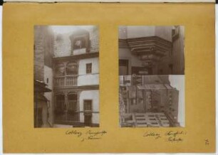 Hofansicht Kornpfortstraße, Koblenz. Konsole Castorstraße, Koblenz. Gastwirtschaft Kornpfortstraße, Koblenz: Ansichten (aus: Skizzen- und Fotoalbum 11)