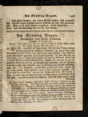 431-435, Evangelium samt kurzer Erklaerung; Vor-Eingang; Eingang