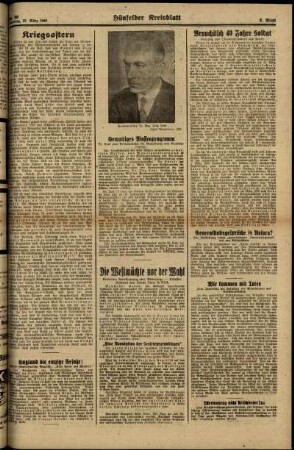 Zweite Ausgabe vom Samstag, den 23. März 1940.
