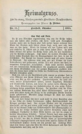 11.1915: Heimatgruß