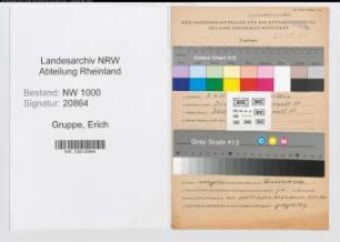 Entnazifizierung Erich Gruppe, geb. 08.04.1901 (Polizeiassistent)